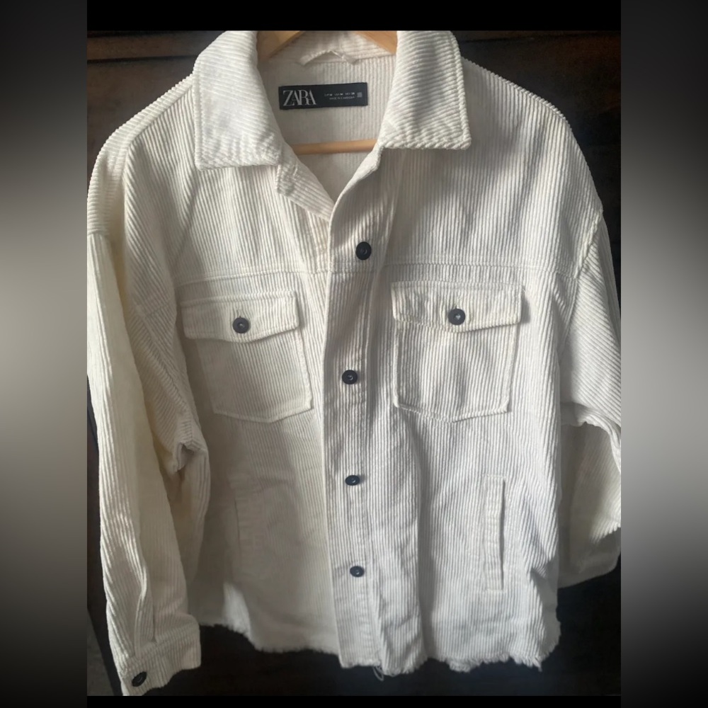 Zara White Corduroy Jacket